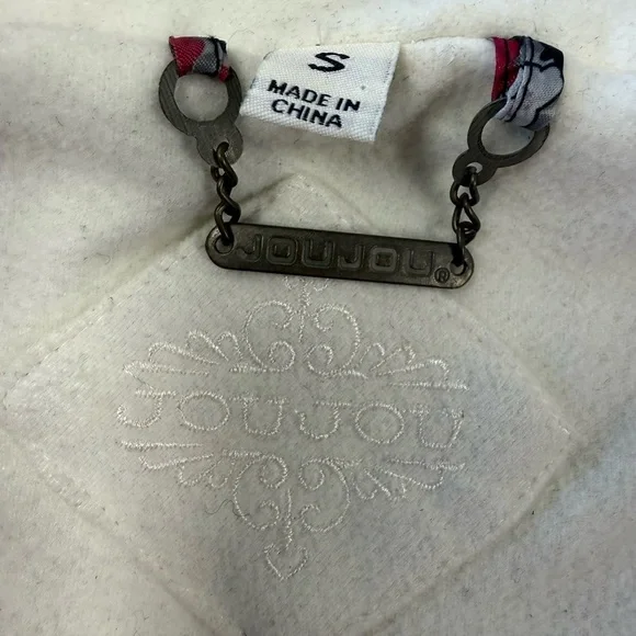 Joujou Women's Pea Coat Double Breasted, White Vintage,Tapered,Size Small - Picture 7 of 10